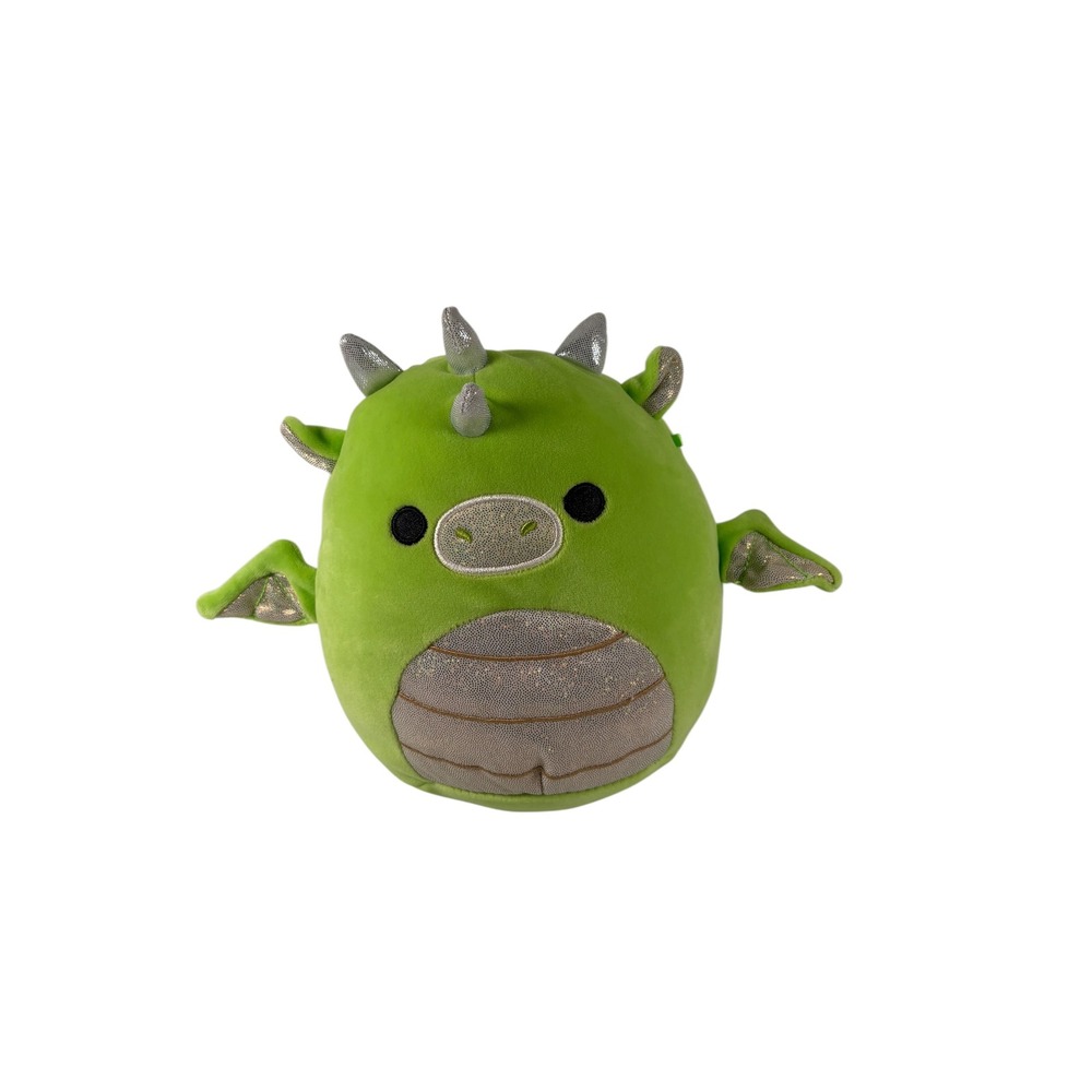 Squishmallows Dragon Kids 8 Inch Green Excellent Metallic Silver Belly Desmund